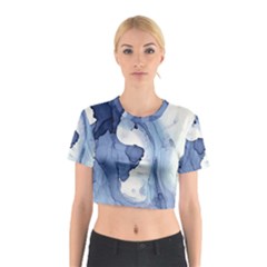 Paint In Water Cotton Crop Top by Brittlevirginclothing