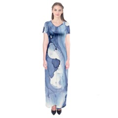 Paint In Water Short Sleeve Maxi Dress by Brittlevirginclothing