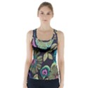 Dark colored lila flowers Racer Back Sports Top View1