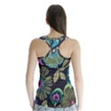 Dark colored lila flowers Racer Back Sports Top View2