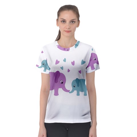 Elephant Love Women s Sport Mesh Tee by Valentinaart