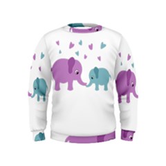 Elephant Love Kids  Sweatshirt by Valentinaart