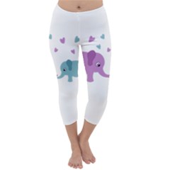 Elephant Love Capri Winter Leggings  by Valentinaart