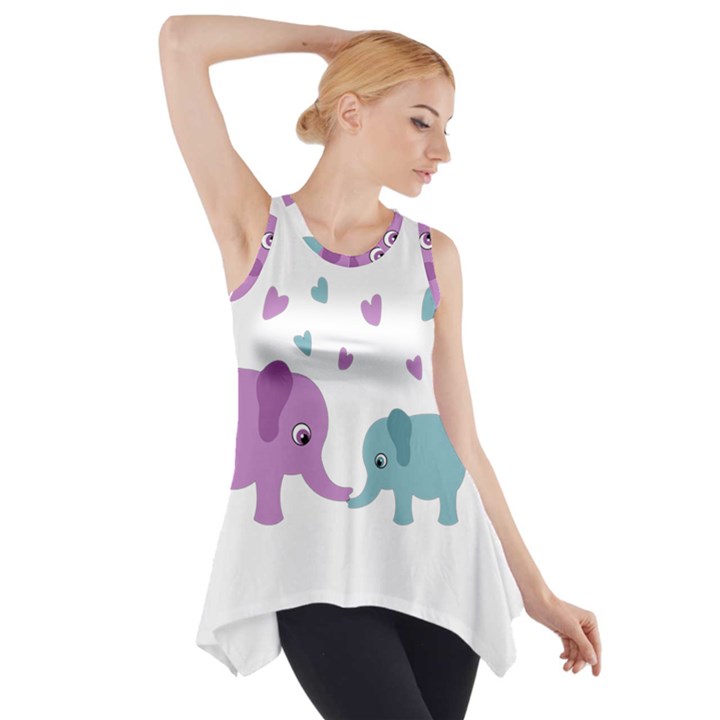 Elephant love Side Drop Tank Tunic