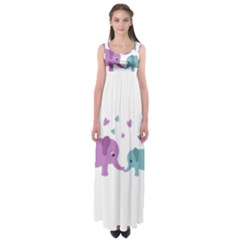 Elephant Love Empire Waist Maxi Dress by Valentinaart