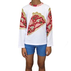 Pizza Slice Kids  Long Sleeve Swimwear by Valentinaart