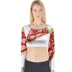 Pizza Slice Long Sleeve Crop Top by Valentinaart