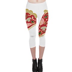 Pizza Slice Capri Leggings  by Valentinaart