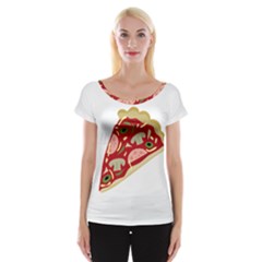 Pizza Slice Women s Cap Sleeve Top by Valentinaart