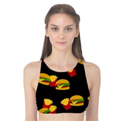 Hamburgers And French Fries Pattern Tank Bikini Top by Valentinaart