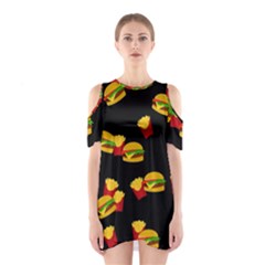 Hamburgers And French Fries Pattern Shoulder Cutout One Piece by Valentinaart