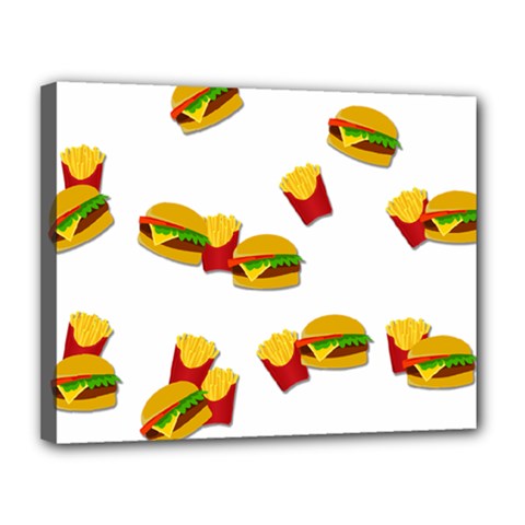 Hamburgers And French Fries  Canvas 14  X 11  by Valentinaart