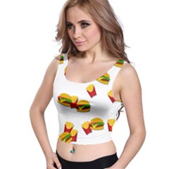 Hamburgers And French Fries  Crop Top by Valentinaart