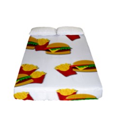 Hamburgers And French Fries  Fitted Sheet (full/ Double Size) by Valentinaart