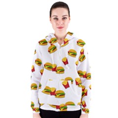 Hamburgers And French Fries  Women s Zipper Hoodie by Valentinaart