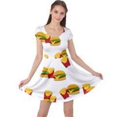 Hamburgers And French Fries  Cap Sleeve Dresses by Valentinaart