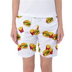 Hamburgers And French Fries  Women s Basketball Shorts by Valentinaart