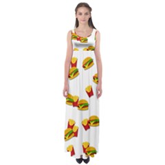 Hamburgers And French Fries  Empire Waist Maxi Dress by Valentinaart