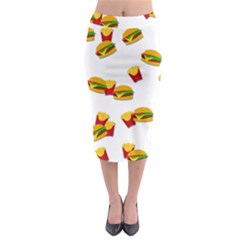 Hamburgers And French Fries  Midi Pencil Skirt by Valentinaart