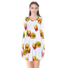 Hamburgers And French Fries  Flare Dress by Valentinaart