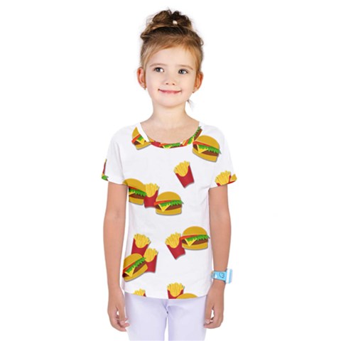 Hamburgers And French Fries  Kids  One Piece Tee by Valentinaart