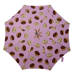 Donuts Pattern - Pink Hook Handle Umbrellas (large) by Valentinaart