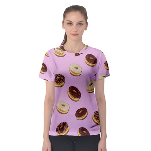 Donuts Pattern - Pink Women s Sport Mesh Tee by Valentinaart