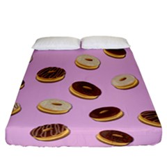 Donuts Pattern - Pink Fitted Sheet (california King Size) by Valentinaart