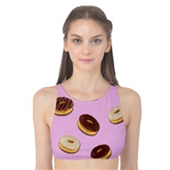 Donuts Pattern - Pink Tank Bikini Top by Valentinaart