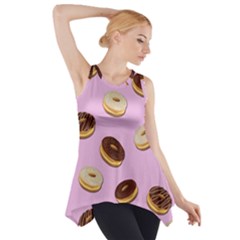 Donuts Pattern - Pink Side Drop Tank Tunic by Valentinaart