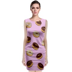 Donuts Pattern - Pink Classic Sleeveless Midi Dress by Valentinaart