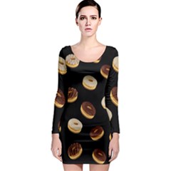 Donuts Long Sleeve Bodycon Dress by Valentinaart