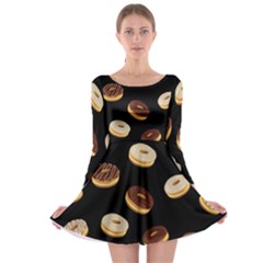 Donuts Long Sleeve Skater Dress by Valentinaart