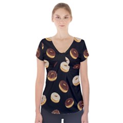 Donuts Short Sleeve Front Detail Top by Valentinaart