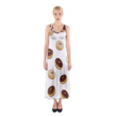 Donuts Pattern Sleeveless Maxi Dress by Valentinaart