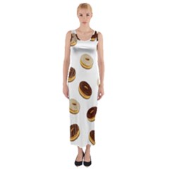 Donuts Pattern Fitted Maxi Dress by Valentinaart