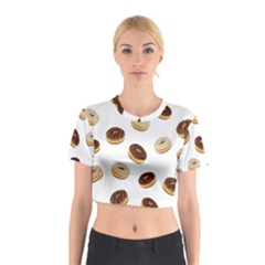 Donuts Pattern Cotton Crop Top by Valentinaart