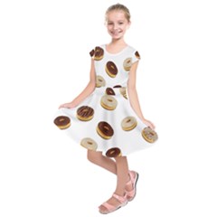 Donuts Pattern Kids  Short Sleeve Dress by Valentinaart