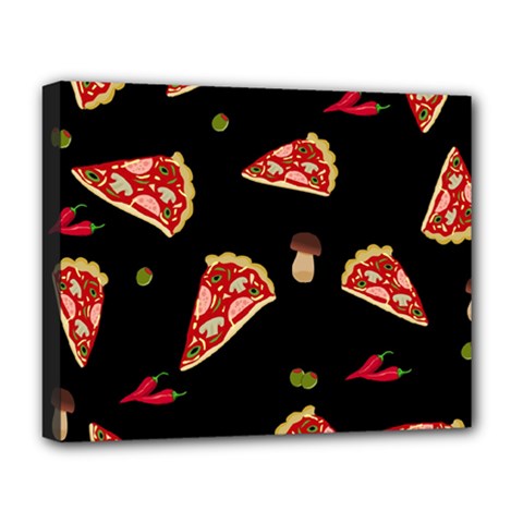 Pizza Slice Patter Deluxe Canvas 20  X 16   by Valentinaart