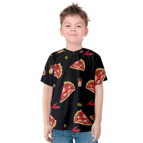 Pizza Slice Patter Kids  Cotton Tee by Valentinaart