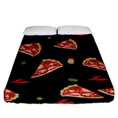 Pizza Slice Patter Fitted Sheet (california King Size) by Valentinaart