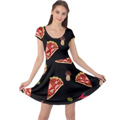 Pizza Slice Patter Cap Sleeve Dresses by Valentinaart