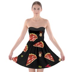 Pizza Slice Patter Strapless Bra Top Dress by Valentinaart