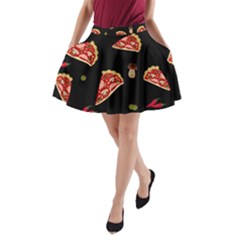 Pizza Slice Patter A-line Pocket Skirt by Valentinaart