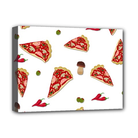 Pizza Pattern Deluxe Canvas 16  X 12   by Valentinaart