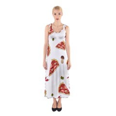 Pizza Pattern Sleeveless Maxi Dress by Valentinaart