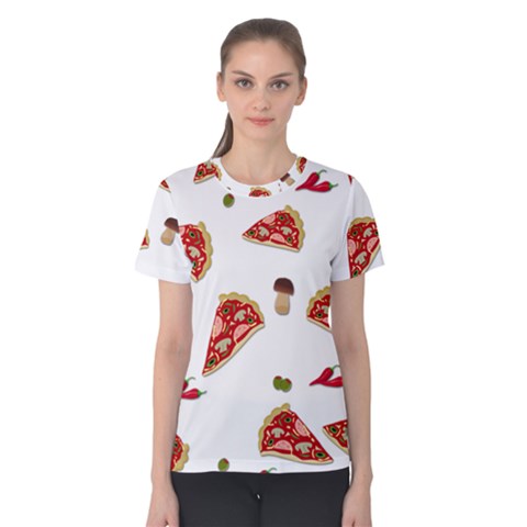 Pizza Pattern Women s Cotton Tee by Valentinaart