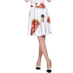 Pizza Pattern A-line Skirt by Valentinaart