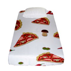 Pizza Pattern Fitted Sheet (single Size) by Valentinaart