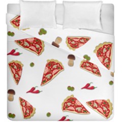 Pizza Pattern Duvet Cover Double Side (king Size) by Valentinaart